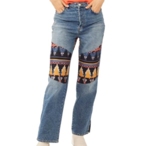 Free Poeple We The Free Rocky Mountain Straight Leg Jeans Size 26 EUC - Picture 4 of 14